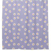 Cute Modern Daisy Pattern Paars Douchegordijn (Voorkant)