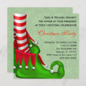 Cute Modern Elf Shoe Kerstparty Uitnodiging (Voorkant / Achterkant)