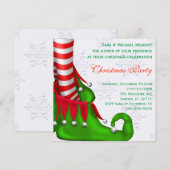 Cute Modern Elf Shoe Kerstparty Uitnodiging (Voorkant / Achterkant)