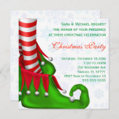 Cute Modern Elf Shoe Kerstparty Uitnodiging (Voorkant / Achterkant)