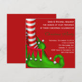 Cute Modern Elf Shoe Kerstparty Uitnodiging (Voorkant / Achterkant)