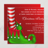 Cute Modern Elf Shoe Kerstparty Uitnodiging (Voorkant / Achterkant)