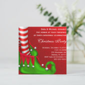 Cute Modern Elf Shoe Kerstparty Uitnodiging (Staand voorkant)
