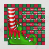 Cute Modern Elf Shoe Kerstparty Uitnodiging (Voorkant / Achterkant)