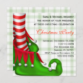 Cute Modern Elf Shoe Kerstparty Uitnodiging (Voorkant / Achterkant)