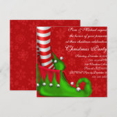 Cute Modern Elf Shoe Kerstparty Uitnodiging (Voorkant / Achterkant)