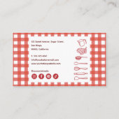Cute Modern Farmhouse Gingham Social Icons Visitekaartje (Achterkant)