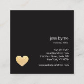 Cute Modern Faux Gold Glitter Heart Gray Vierkante Visitekaartje (Achterkant)