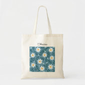 Cute Modern Feminine Personalized Floral Tote Bag (Voorkant)