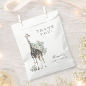 Cute Modern Floral Giraffe Simple Baby shower Bedankzakje (Geknipt)