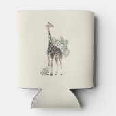Cute Modern Floral Giraffe Simple Baby shower Blikjeskoeler (Achterkant)