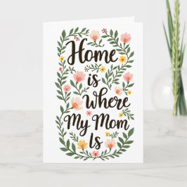 Cute Modern Floral Happy Mother's Day Bedankkaart