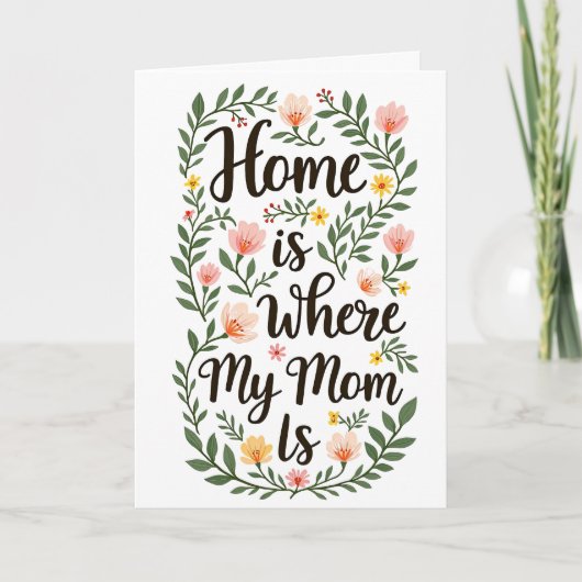 Cute Modern Floral Happy Mother's Day Bedankkaart (Voorkant)