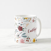 Cute Modern Floral Live Laugh Love Personalized Koffiemok (Voorkant rechts)