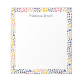 Cute Modern Flower Pattern met Name Notitieblok (Voorkant)