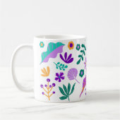 Cute Modern Flowers en Leaves Koffiemok (Links)