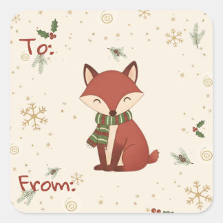 Cute Modern Forest Dier Kerstcadeau Sticker