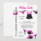 Cute Modern Fun Lingerie Vrijgezellenfeest Invite Kaart (Voorkant / Achterkant)