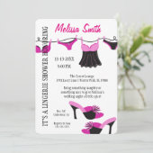 Cute Modern Fun Lingerie Vrijgezellenfeest Invite Kaart (Staand voorkant)