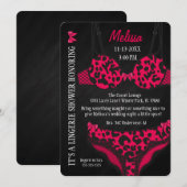 Cute Modern Fun Lingerie Vrijgezellenfeest Invite Kaart (Voorkant / Achterkant)