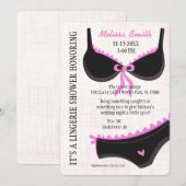 Cute Modern Fun Lingerie Vrijgezellenfeest Invite Kaart (Voorkant / Achterkant)