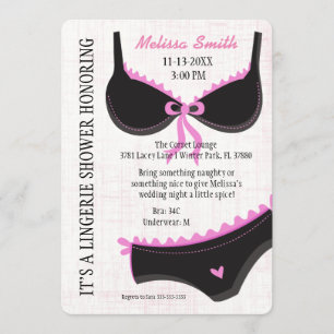 Cute Modern Fun Lingerie Vrijgezellenfeest Invite Kaart