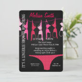 Cute Modern Fun Lingerie Vrijgezellenfeest Invite Kaart (Staand voorkant)