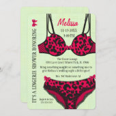 Cute Modern Fun Lingerie Vrijgezellenfeest Invite Kaart (Voorkant / Achterkant)