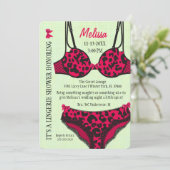Cute Modern Fun Lingerie Vrijgezellenfeest Invite Kaart (Staand voorkant)