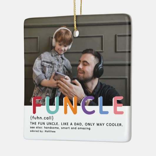 Cute Modern Funcle Tyopgraphy Keramisch Ornament (Links)