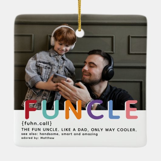 Cute Modern Funcle Tyopgraphy Keramisch Ornament (Achterkant)