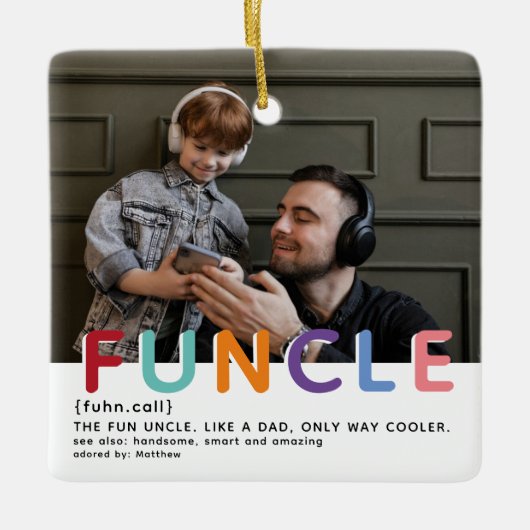 Cute Modern Funcle Tyopgraphy Keramisch Ornament (Voorkant)
