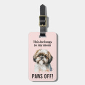 Cute Modern Funny Shih Tzu Hondenliefhebber Bagagelabel (Voorkant verticaal)
