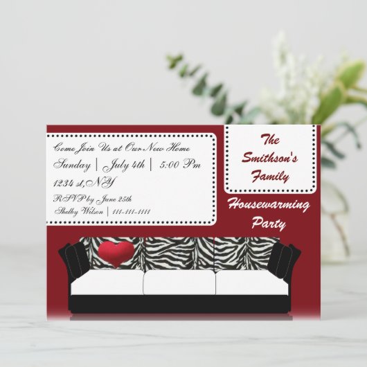 Cute Modern Furniture Housewarming Party Kaart (Staand voorkant)