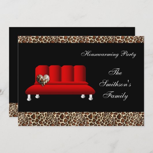 Cute Modern Furniture Housewarming Party Kaart (Voorkant / Achterkant)