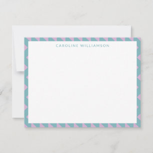 Cute Modern Geometric Pastel Blue, op maat gemaakt Notitiekaartje