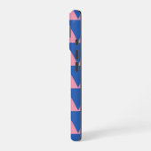 Cute Modern Geometrisch Patroon Roze Kobaltblauw iPhone 16 Hoesje (Linkerkant)
