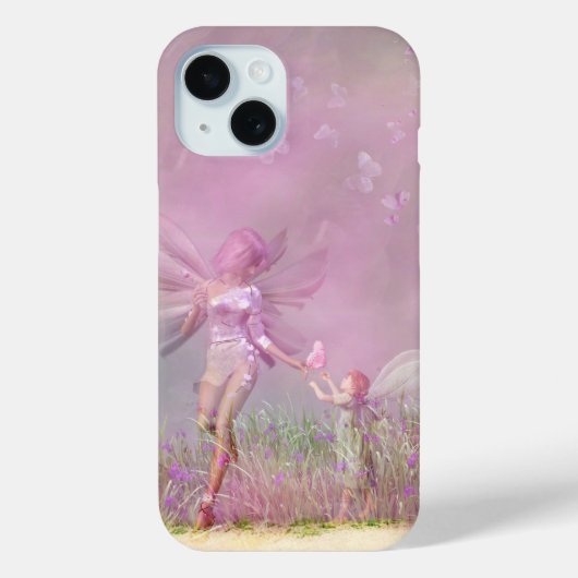 Cute Modern Girly Pink Butterfly Fairies Case-Mate iPhone Case (Achterkant)