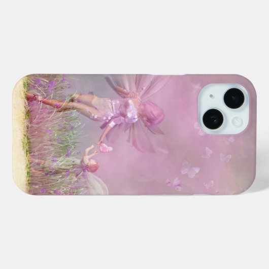 Cute Modern Girly Pink Butterfly Fairies Case-Mate iPhone Case (Achterkant (horizontaal))