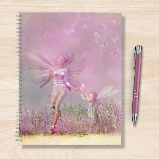 Cute Modern Girly Pink Butterfly Fairies Notitieboek