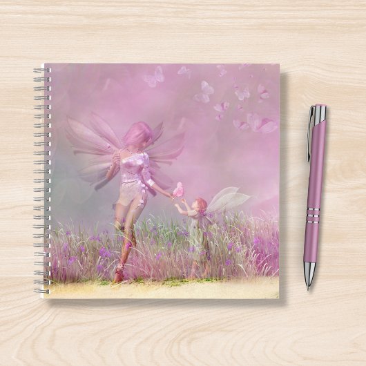 Cute Modern Girly Pink Butterfly Fairies Notitieboek
