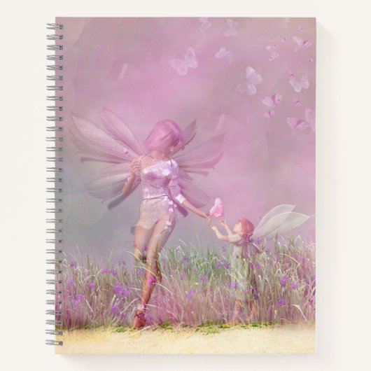 Cute Modern Girly Pink Butterfly Fairies Notitieboek (Voorkant)