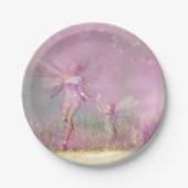 Cute Modern Girly Pink Butterfly Fairies Papieren Bordje (Voorkant)