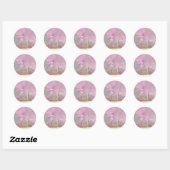 Cute Modern Girly Pink Butterfly Fairies Ronde Sticker (Vel)
