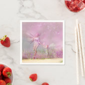 Cute Modern Girly Pink Butterfly Fairies Servet (Insitu)