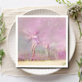 Cute Modern Girly Pink Butterfly Fairies Servet