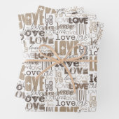 Cute Modern Gold Love Typography Pattern Inpakpapier Vel (In situ)