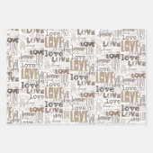 Cute Modern Gold Love Typography Pattern Inpakpapier Vel (Voorkant)