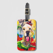 Cute Modern Golden Retriever Street Art Bagagelabel (Voorkant (verticaal))