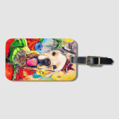 Cute Modern Golden Retriever Street Art Bagagelabel (Voorkant (horizontaal))